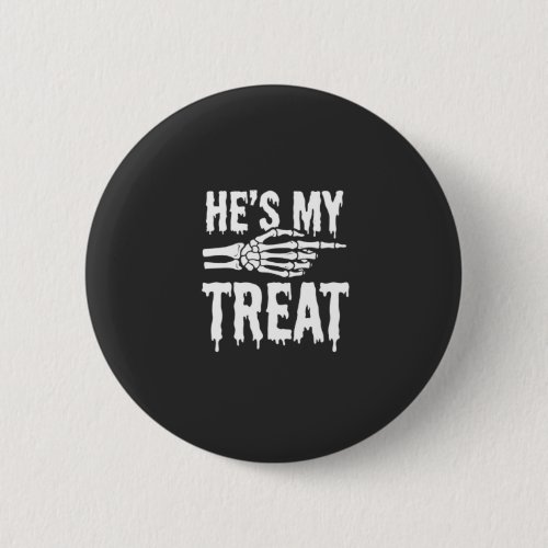 Halloween Skeleton Treat Dripping Typography Desig Button