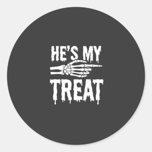 Halloween Skeleton Treat Dripping Typography Desig Classic Round Sticker