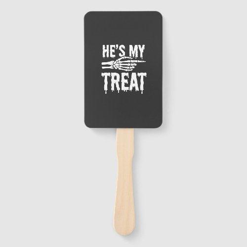 Halloween Skeleton Treat Dripping Typography Desig Hand Fan