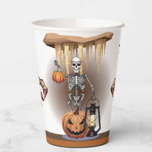 Halloween Skeleton Trick or Treating Paper Cups