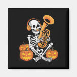 Halloween Skeleton Tuba Tubist  Magnet