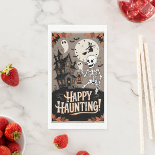 Halloween Skeleton Vintage and pumpkin Paper Guest Towels
