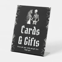 Halloween Skeleton Wedding Cards and Gifts Sign