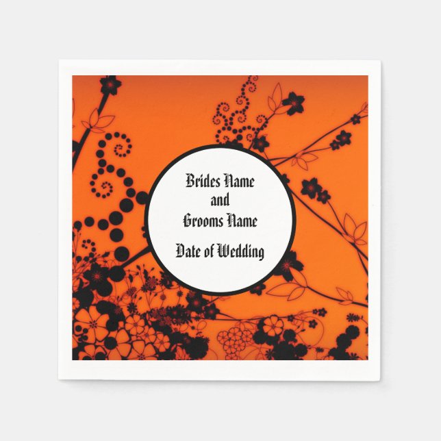 Halloween Skeleton Wedding Knapkins Napkins (Front)