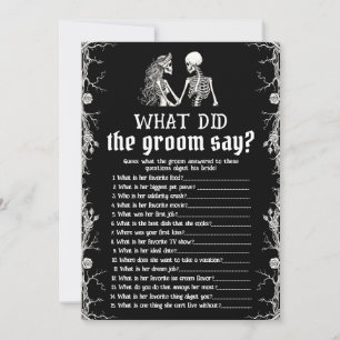 Halloween Skeleton What Did The Groom Say Game Invitation