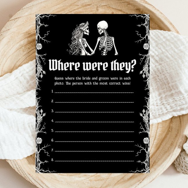 Halloween Skeleton Where Were They Couple Game Invitation (Halloween Skeleton Where Were They Couple Game)