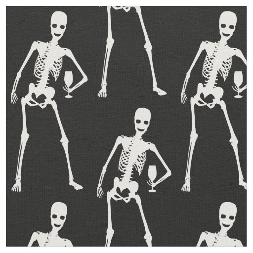 halloween skeleton wine glass creepy funny fabric