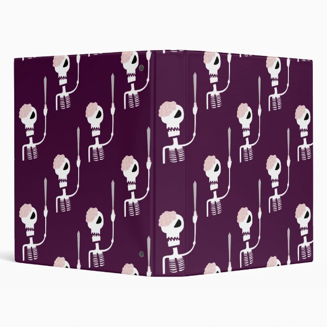 Halloween skeleton with a sword  3 ring binder (Background)