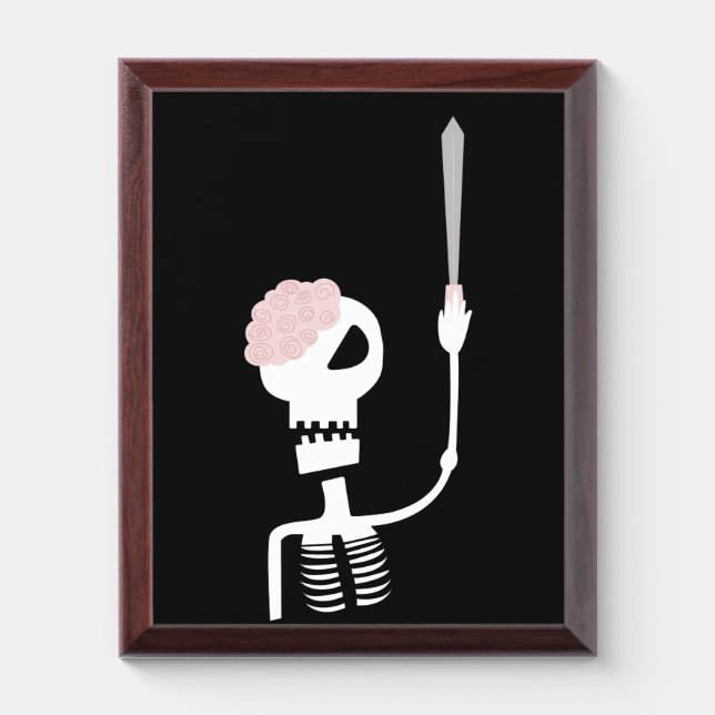 Halloween skeleton with a sword  award plaque (Vertical)