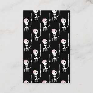 Halloween skeleton with a sword business card