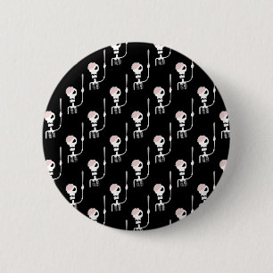 Halloween skeleton with a sword button