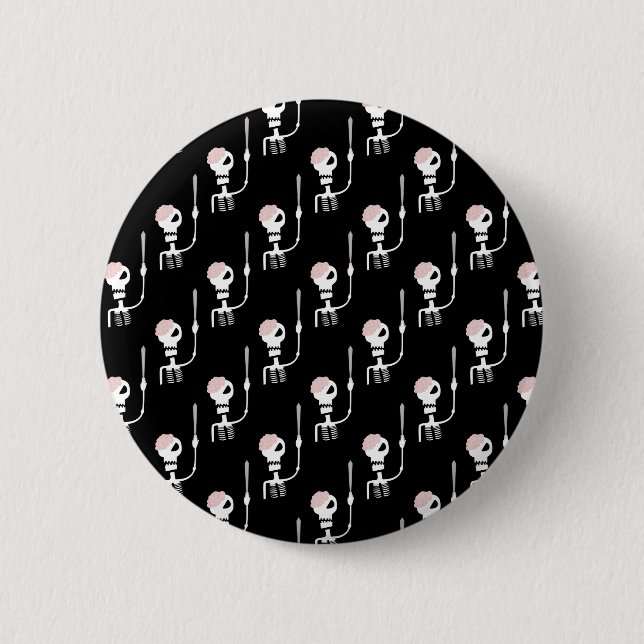 Halloween skeleton with a sword  button (Front)