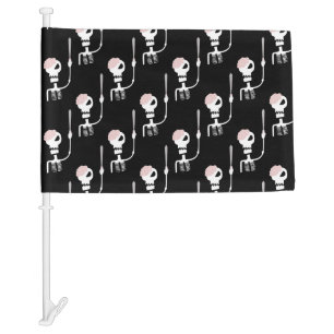 Halloween skeleton with a sword car flag