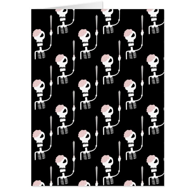 Halloween skeleton with a sword  card (Front)
