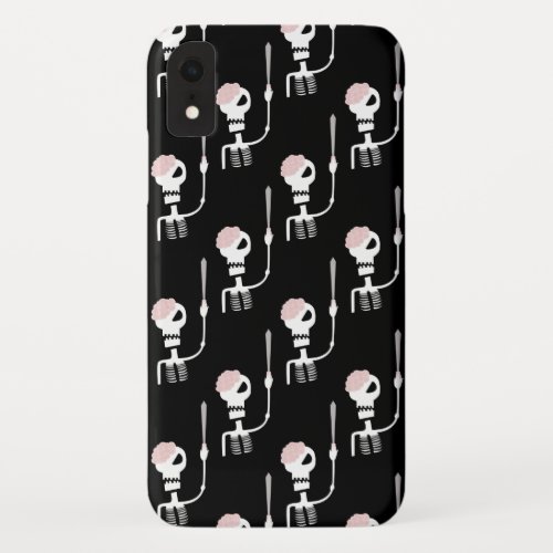 Halloween skeleton with a sword  iPhone XR case