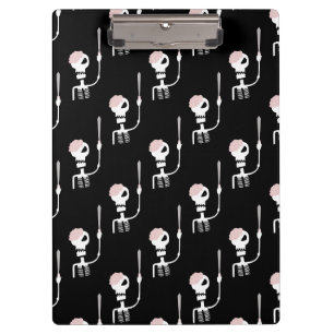 Halloween skeleton with a sword clipboard