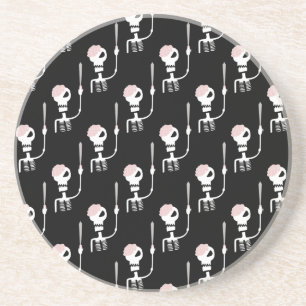 Halloween skeleton with a sword  coaster