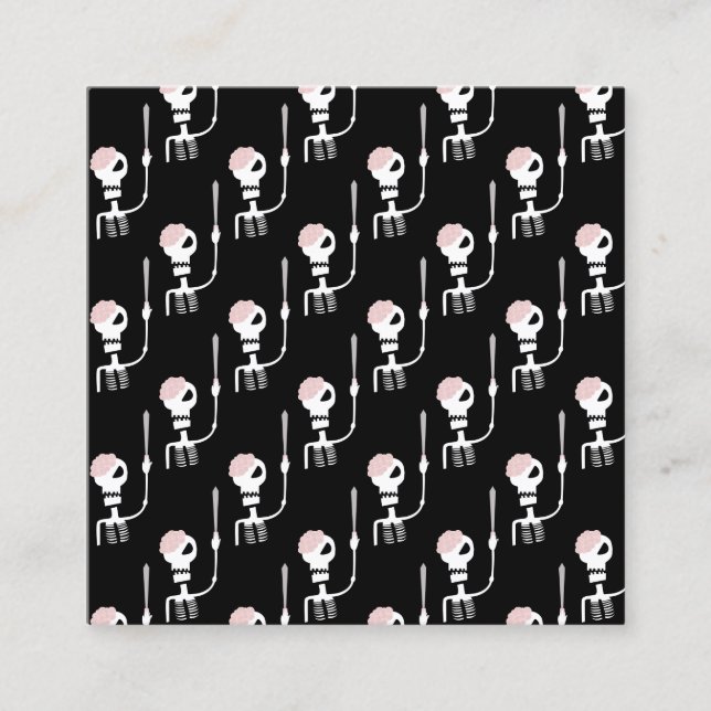 Halloween skeleton with a sword  discount card (Front)