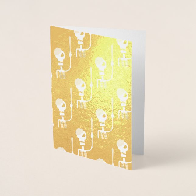 Halloween skeleton with a sword  foil card (Front)