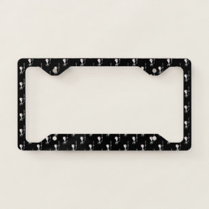 Halloween skeleton with a sword  license plate frame