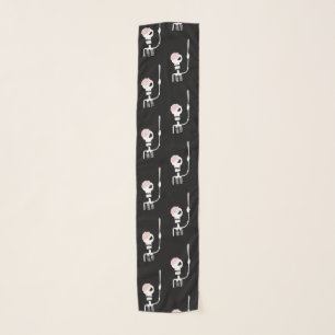 Halloween skeleton with a sword scarf