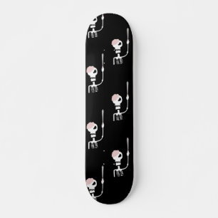 Halloween skeleton with a sword skateboard