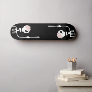 Halloween skeleton with a sword skateboard