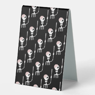 Halloween skeleton with a sword table tent