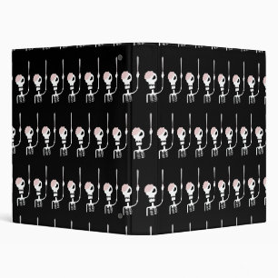 Halloween Skeleton with Sword 3 Ring Binder