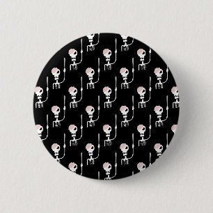 Halloween Skeleton with Sword Button
