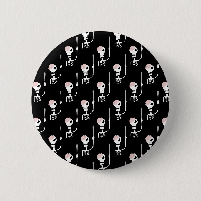 Halloween Skeleton with Sword Button (Front)