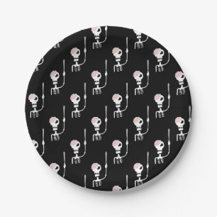 Halloween Skeleton with Sword Paper Plates