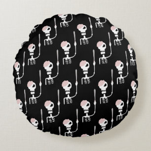 Halloween Skeleton with Sword Round Pillow