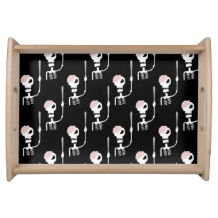 Halloween Skeleton with Sword Serving Tray