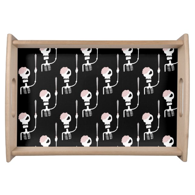 Halloween Skeleton with Sword Serving Tray (Front)