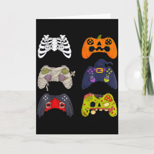 Halloween Skeleton Zombie Gaming Controllers Card