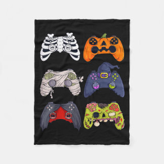 Halloween Skeleton Zombie Gaming Controllers Mummy Fleece Blanket