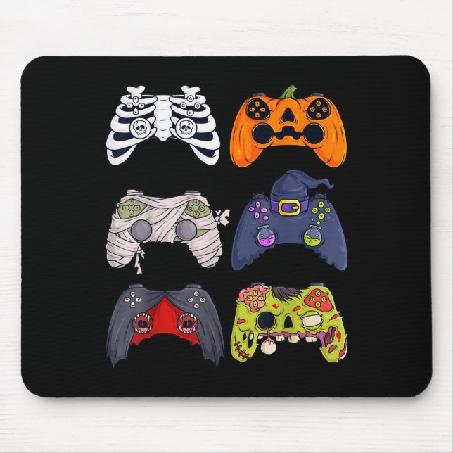 Halloween Skeleton Zombie Gaming Controllers Mummy Mouse Pad (Front)