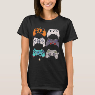 Halloween Skeleton Zombie Gaming Controllers Mummy T-Shirt