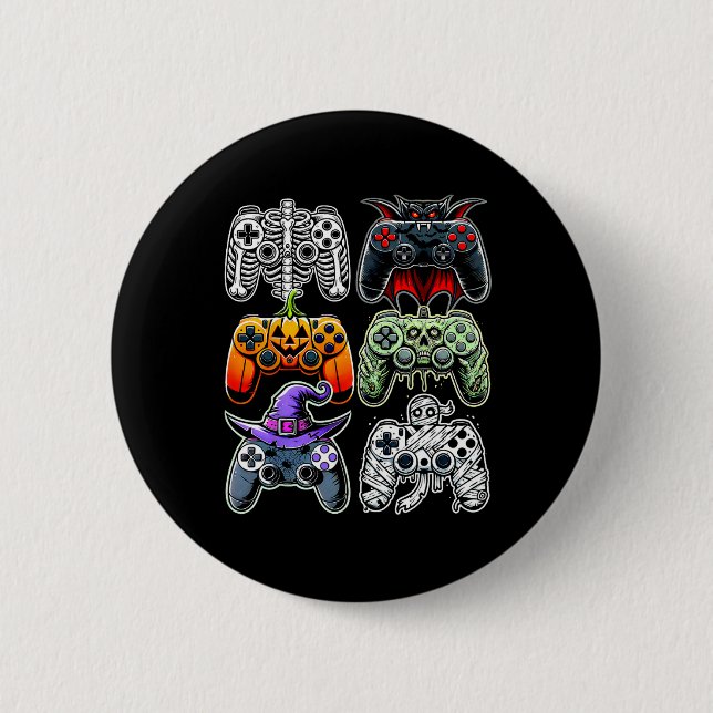 Halloween Skeleton Zombie Mummy Gaming Controllers Button (Front)