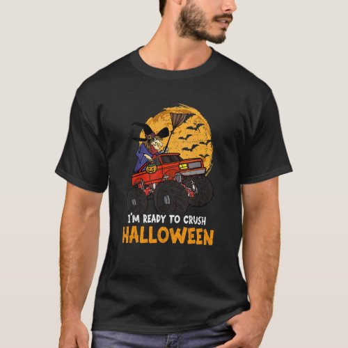 Halloween Skeleton Zombie Riding Monster Truck Vam T_Shirt