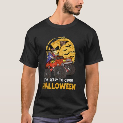Halloween Skeleton Zombie Riding Monster Truck Vam T_Shirt
