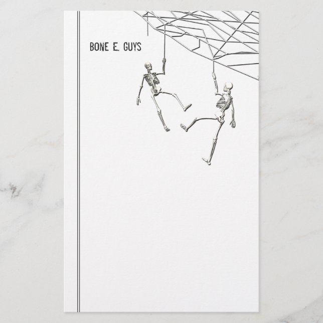 Halloween Skeletons and Web Stationery (Front)