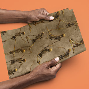 Halloween Skeletons Dancing Scary Spooky Wrapping Paper