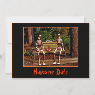 Halloween Skeletons Date Invitation