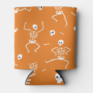 Halloween Skeletons Fun Seamless Pattern Can Cooler