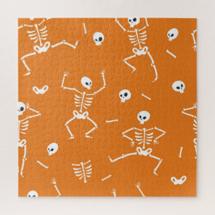 Halloween Skeletons Fun Seamless Pattern Jigsaw Puzzle