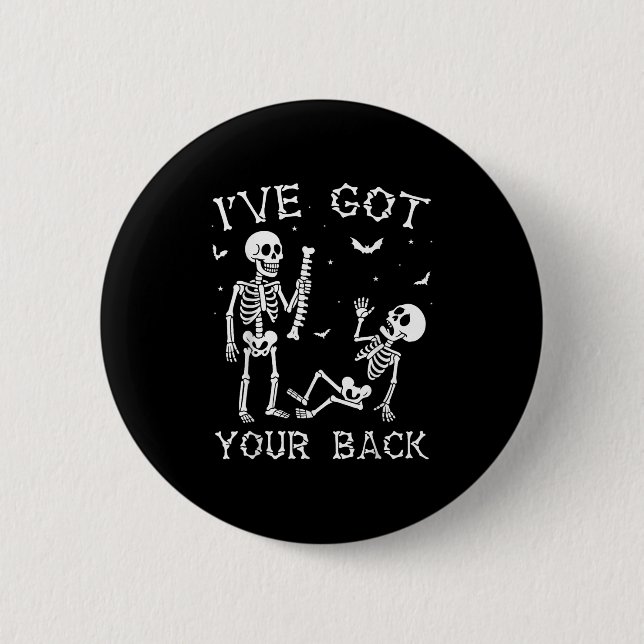 Halloween Skeletons Ive Got Your Back Costume Men  Button (Front)