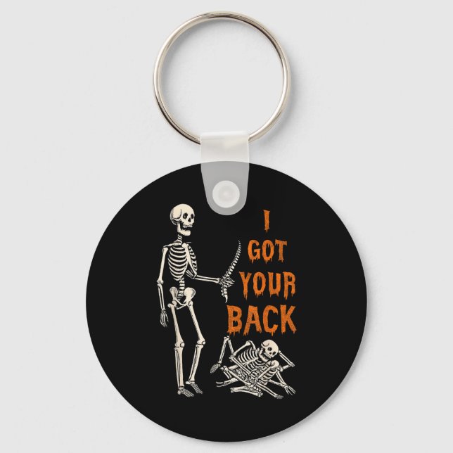 Halloween Skeletons Ive Got Your Back Costume Men  Keychain (Front)