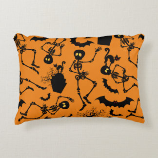 Halloween Skeletons Macabre Dance Accent Pillow